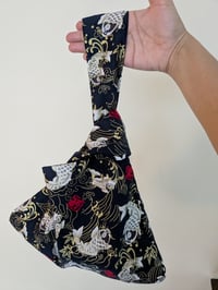 Image 3 of Asian Koi Carp Black & Gold Knot Bag 