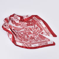 Image 4 of Christian red & white silk scarf 