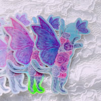 Image 4 of Chasing Butterflies ‘Floral Felinae’ Holographic Sticker