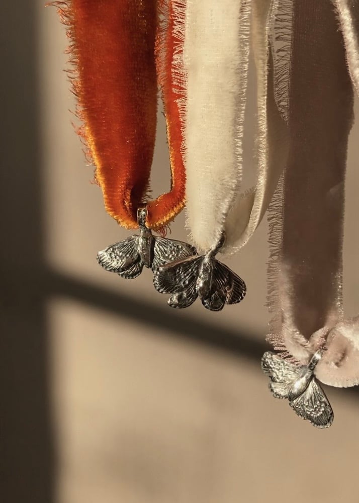 Image of Llwch • Silver Moth pendant