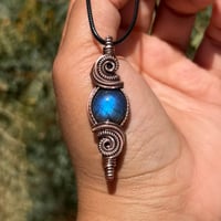 Image 2 of Double Bail Blue Labradorite Pendant 💙