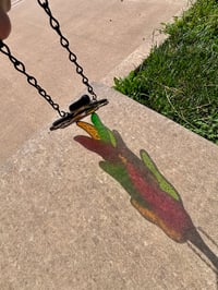 Image 2 of Large Stained Glass Chili Pepper Suncatcher - Handmade Southwestern Kitchen Window Hanging