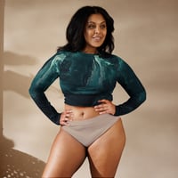 Image 1 of Viridian Recycled Long-Sleeve Crop Top