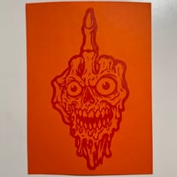 Image 5 of BirdSkull Linocut Prints