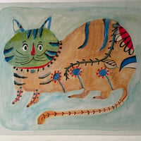 Image 1 of Original painting on art board -cat prince 