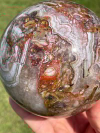 Image 12 of Amethyst With Mexican Lace Agate Sphere #651