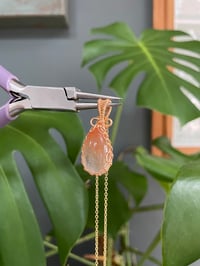 Image 3 of Gold Fire Quartz Teardrop Crystal Necklace