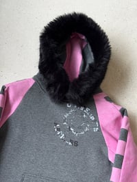 Image 4 of FUR HOODIE UNIVERSITÉ PINK/GREY