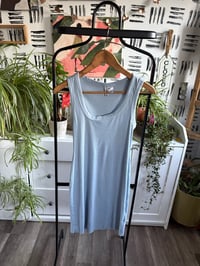 Image 1 of H & M blue ribbed mini dress 