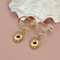 Image 5 of Little Oval Blue Star Hoops