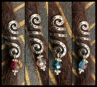 Image 10 of Spiral dread beads with glass bead charm 
