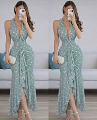 Image 2 of Ruched polka Dress