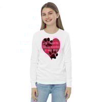 Image 5 of "My favorite family member is my dog" Youth long sleeve tee