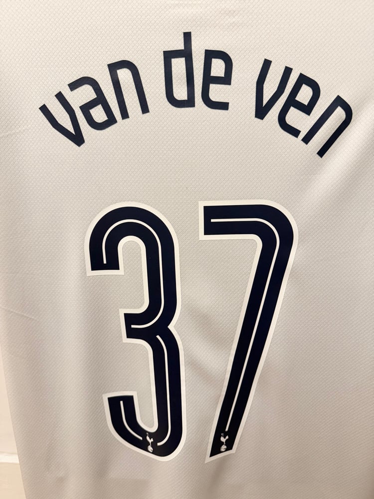 Image of NEW Tottenham Hotspur “VAN DE VEN 37” 2024/25 Home Europa Final Shirt (L)