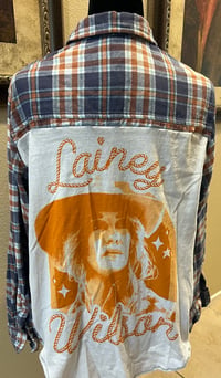 Vintage Blue/Orange/White Flannel Shirt Lainey Wilson