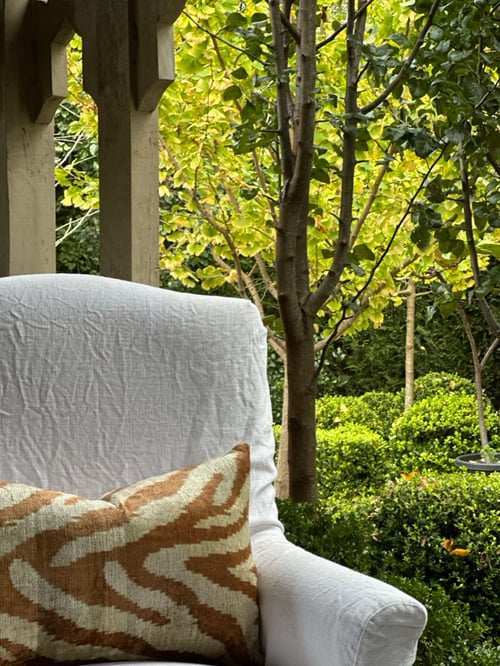 Image of Neutral Zebra Ikat Cushion