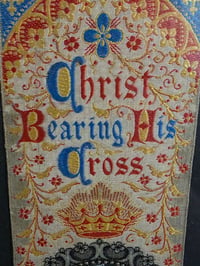 Image 9 of Antique material “Christ’  bookmark in Antique frame with preserved web 