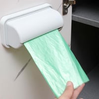 Image 1 of Kitchen Roll Storage Box – Wall-Mount Trash Bag Holder & Film Dispenser with Shelf , No Drilling R