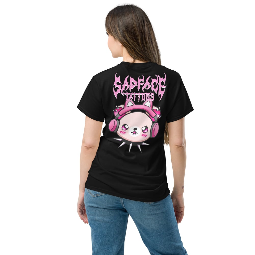 Image of Angry Gamer Teddy T Shirt PINK TEXT 