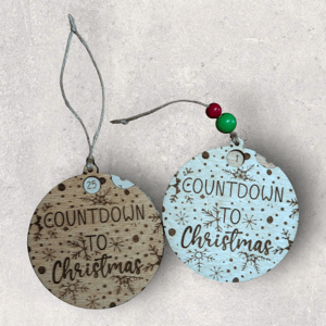 Image of Rotating Christmas Countdown, Personalized Wooden Family Gift Tree Ornament