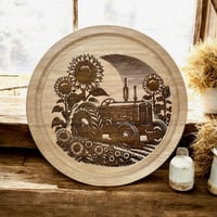 Image 1 of Round Wooden Cheese/Graze/Chopping Board 