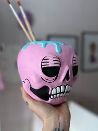 Image 3 of Skull Vase BabyBlue 