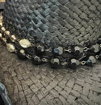 Image 3 of Black Cowboy Hat Layered Black and Gray Bead Band 