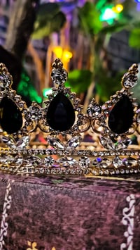 Image 2 of 👑The Armored Kingdom Black Queens Crown (Gold)