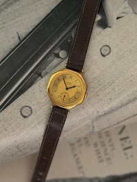 Image 9 of EXTREMELY RARE 1980-90s Citzien Gold Dial Leather Watch 