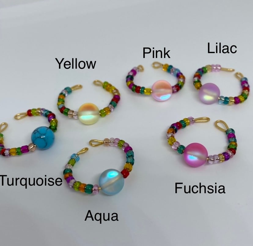 Glowing Gumball Wire Rings / Crystal Clear Wire Ring 🍬🍭 (adjustable)