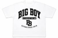 White & Navy Blue Varsity Tee