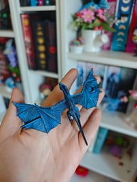 Image 4 of Horquilla dragón alado azul/negro
