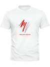 WHITE UNISEX TEE (RED & SILVER)