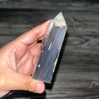 Image 2 of Black Flower Agate Tower 