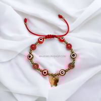Image 2 of Butterfly charm bracelet with evil eye