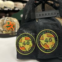 Image 3 of New Era 9Fifty Black Real Tree Trucker 40yrs