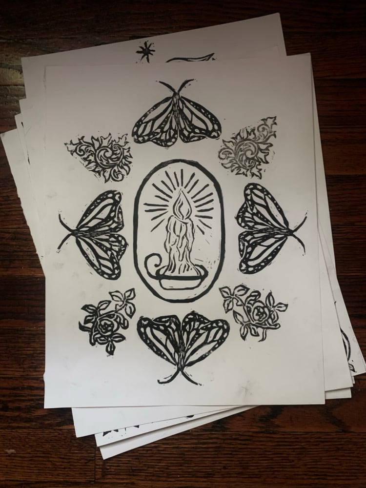 Image of Candle and the Moths Print