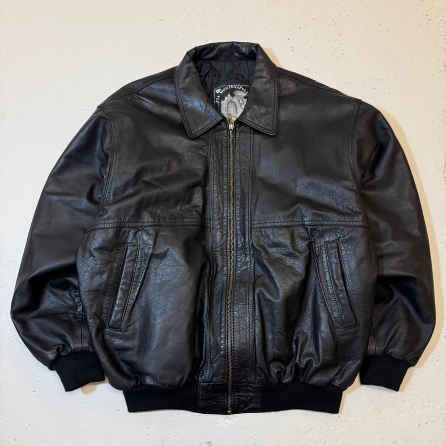 Image of 1990s Cropped Leather Jacket, Size Large