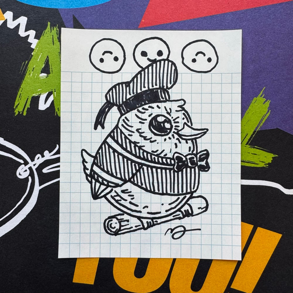 Image of Fat Bird Sharpie Sketch #231