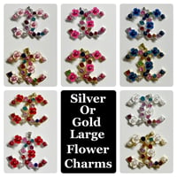 Silver or gold large flower charms