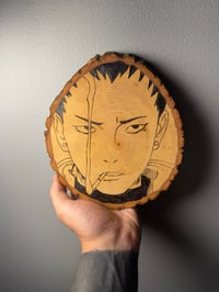 Shikamaru Wood Burn Portrait