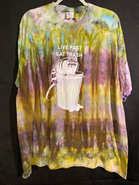 Image 1 of 2XL Live Fast Eat Trash Raccoon shirt E4