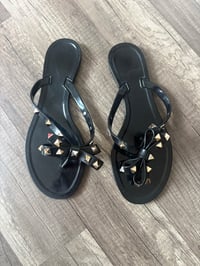 Jelly rhinestone sandals made in Italy