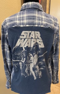 Vintage Blue/White Flannel Shirt Star Wars