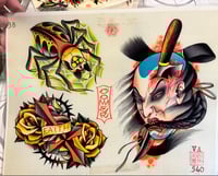 Image 1 of Vintage tattoo Flash Comer 2005 spider laminated