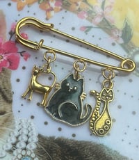 Image 1 of Cute cats safety pin brooch 