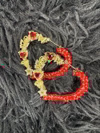 Heart junk earrings