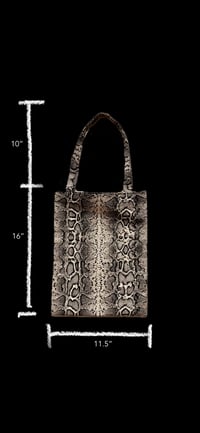 Image 3 of Snakeskin Print Cotton Tote Bag 