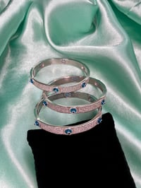 Image 1 of Silver Evil Eye Bangle