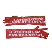 Image 1 of Latex Lovin Gloves Red